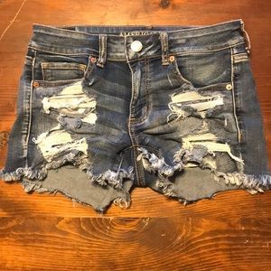 American Eagle destroyed denim shorts